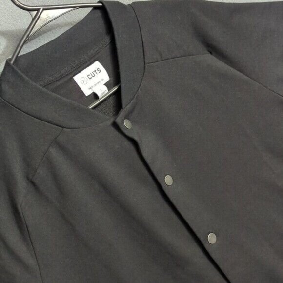 Cuts Clothing Men's L Black Hyperloop Bomber Snap Button The Friday Project - Picture 1 of 12